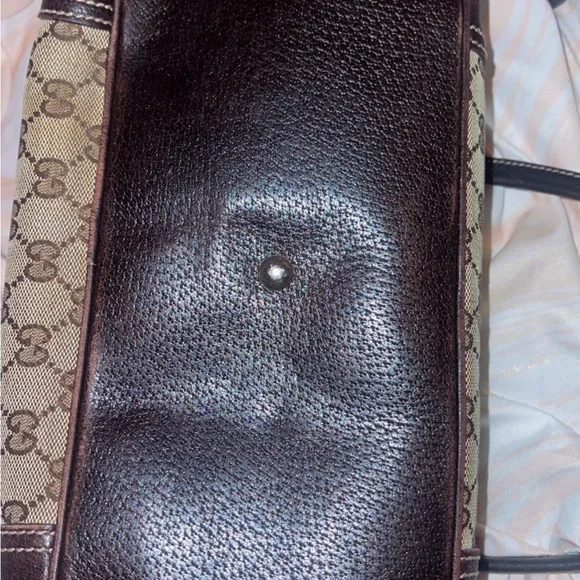 Gucci Brown and Black Monogram Bag - Picture 6 of 9